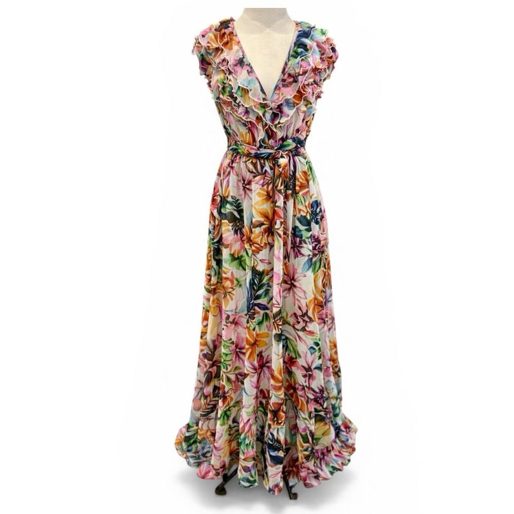 Monash Apparel Floral Chiffon Maxi Dress – NWT – Size S